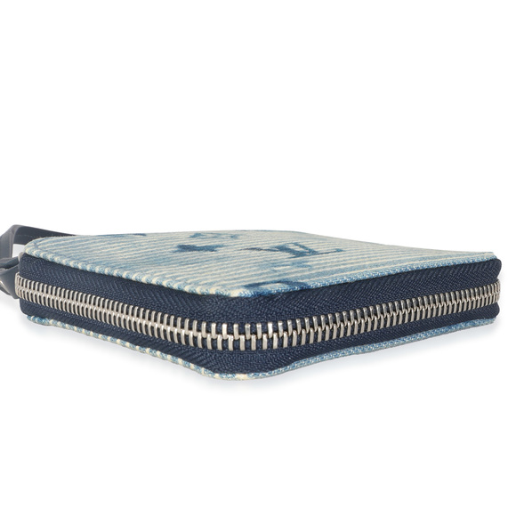 Louis Vuitton Blue Hickory Stripes Denim Monogram Watercolor Wallet On Strap - Picture 8 of 8